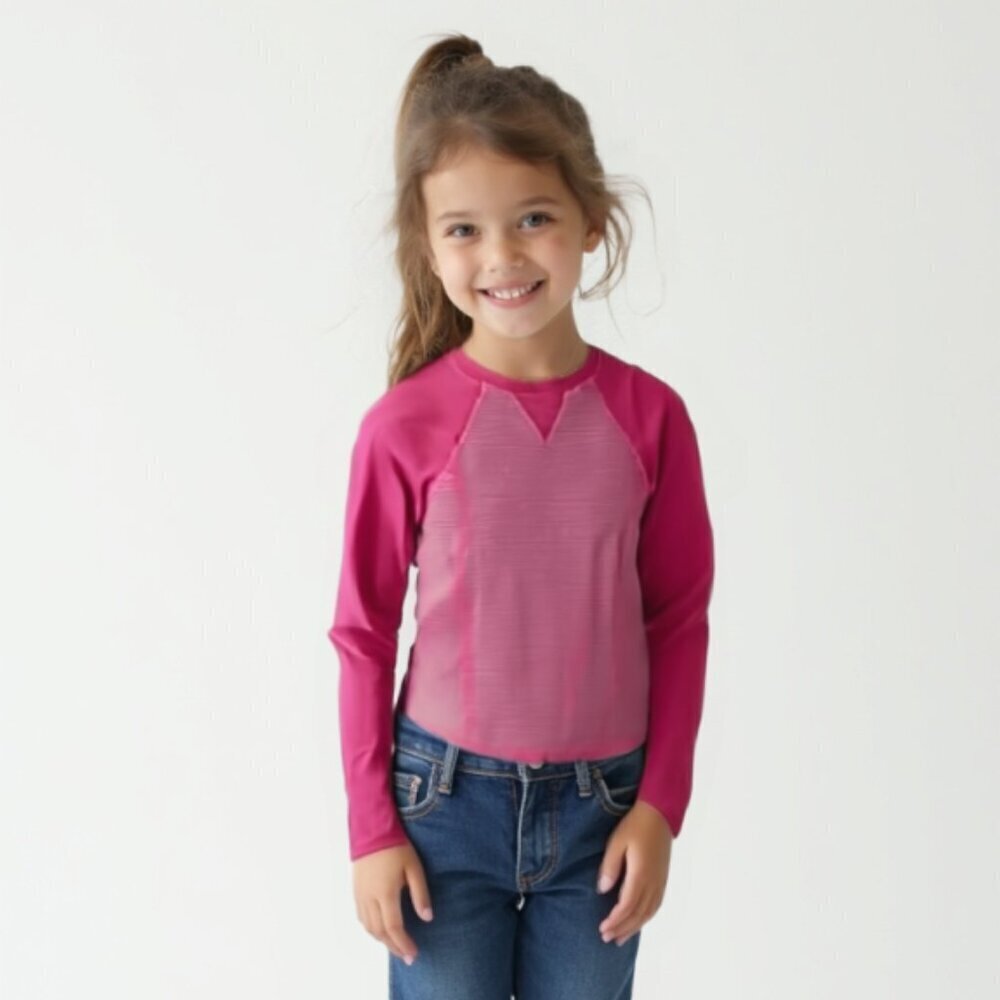 Ivivva by Lululemon Girl’s Size 12 Long Sleeve Athletic Top - Pink Thumbhole Tee